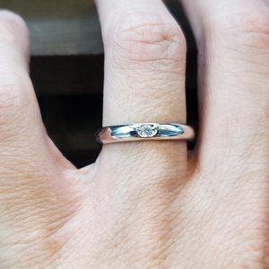 Size 7 925 Sterling Silver Bright Single Cubic Zirconia Ring